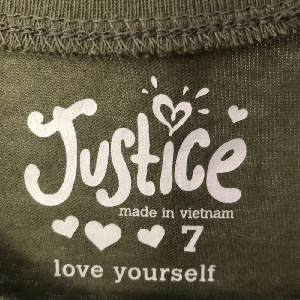 Justice Happy Camper Smiley Face T Shirt Size 7